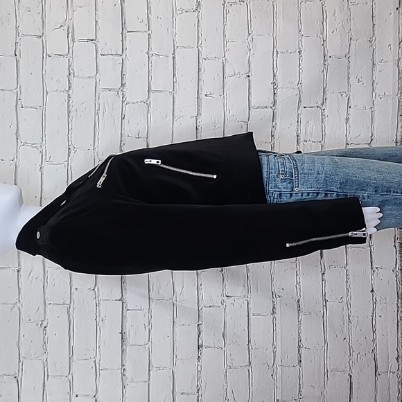 Rag & Bone Velvet Classic Moto-Inspired Biker Jacket in Black - Picture 3 of 17